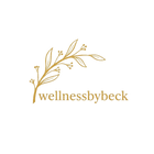 wellnessbybeck logo with gold leaf design on a white background